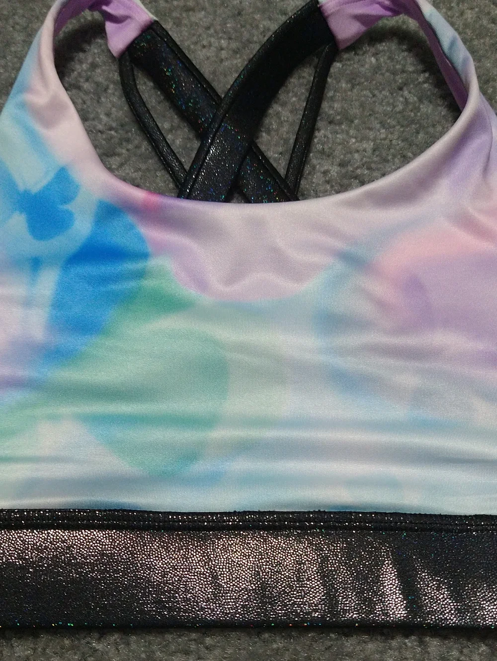 Justice Butterfly Cloud Dye Sports Bra - Brand New